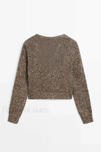 Brown Diamond Knit Cardigan