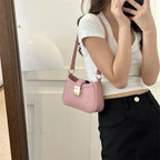 Brown Gold Buckle Vintage Shoulder Bag