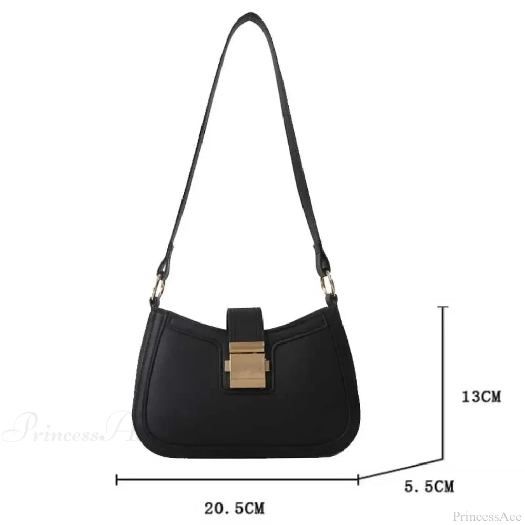 Brown Gold Buckle Vintage Shoulder Bag