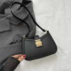 Brown Gold Buckle Vintage Shoulder Bag
