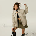 Brown Leather Polo Collar Three-Color Autumn Retro Casual Loose Jacket