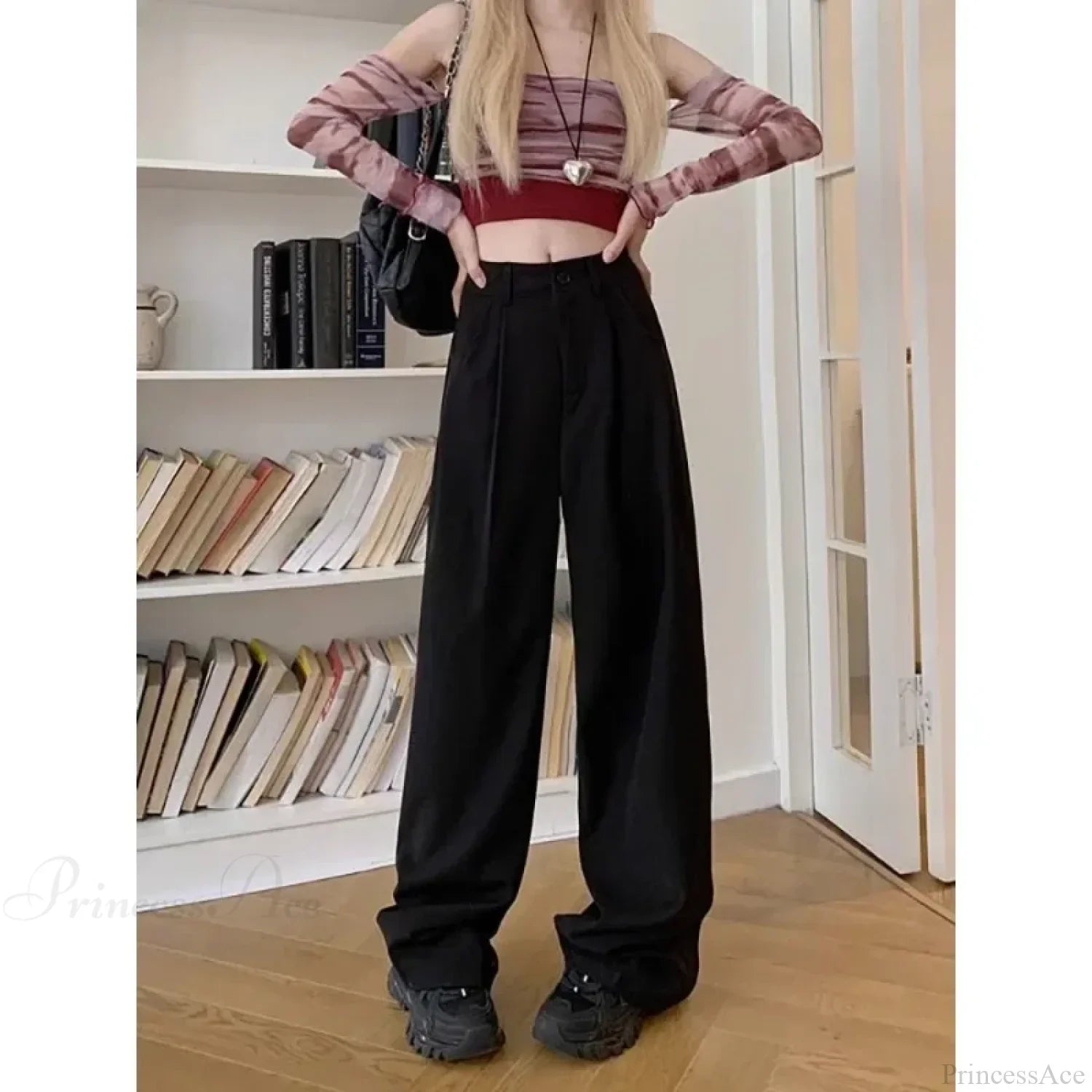 Brown Suit Baggy Office Pants