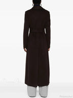 Brown Woolen Lapel Slim Overcoat