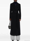 Brown Woolen Lapel Slim Overcoat