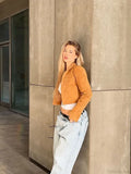 Brown Zipper Suede Leather Coat