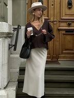 Burgundy Loose Long Sleeve Cardigan