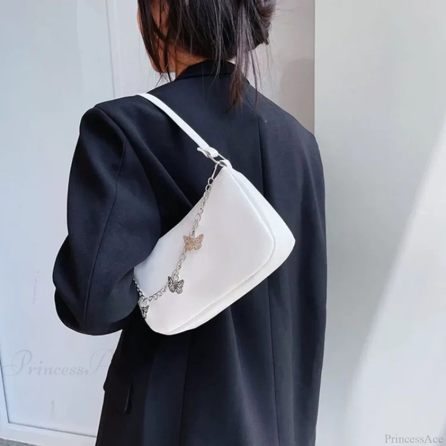 Butterfly Chain PU Leather Travel Shoulder Bag