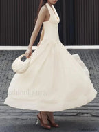 Apricot Buttoned Patchwork V-Neck Maxi Dress