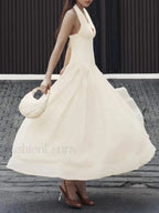 Apricot Buttoned Patchwork V-Neck Maxi Dress