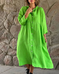 Loose Sleeveless Button Dress