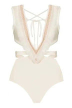 Sexy Deep V Hollow Backless Strappy One-piece Bikini Swimsuit