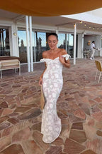 Elegant White Fishtail Maxi Dress
