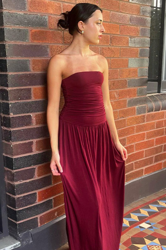 Strapless Off Shoulder Maxi Dress