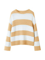Casual Rib Stripe Baggy Knit Sweater