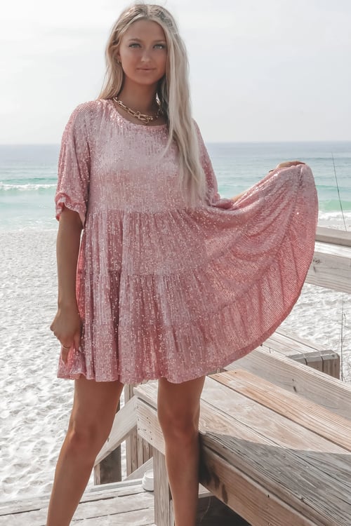 Valentina Chic Loose Sequin Dress Silhouette Collection