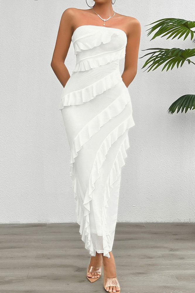 Sexy Fitted Strapless Work Dress