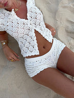 Casual Openwork Two Piece