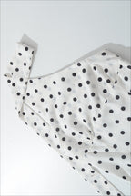 White One Shoulder Choker Neck Polka Dot Bubble Hem Mini Dress