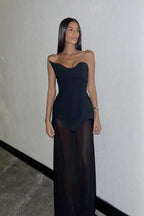 Stretch Tulle Bandage Mesh Formal Dress