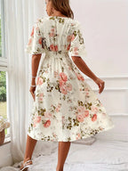 Teresa Aesthetic Floral Print Wrap Dress for Summer Evening Wear Edit