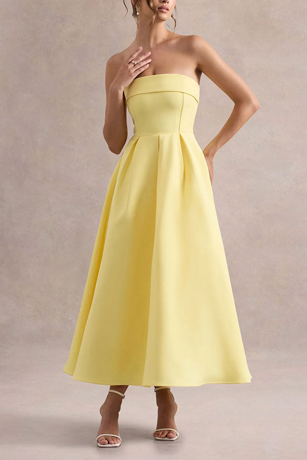 Celine Strapless Midi Dress