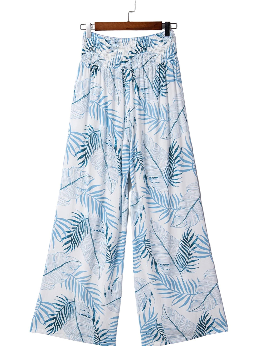 Tropical Wide Leg Pants | Shirred Waist Women__ Style