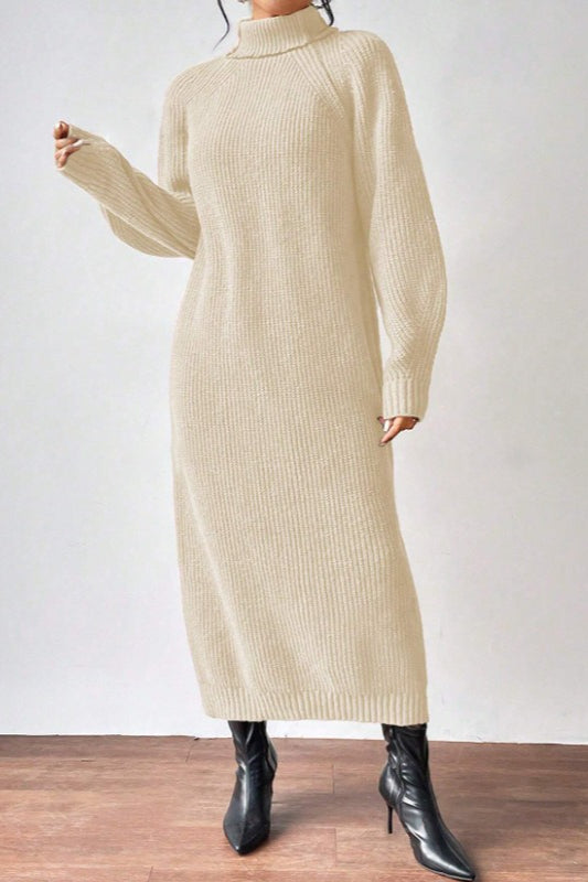 Turtleneck Pullover Sweater Dress