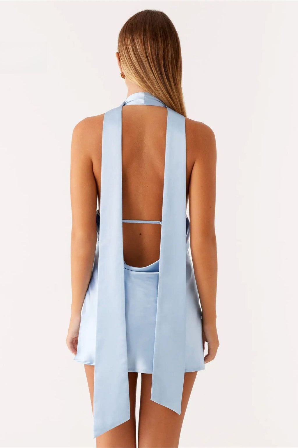 Deep V Backless Tank Mini Dress
