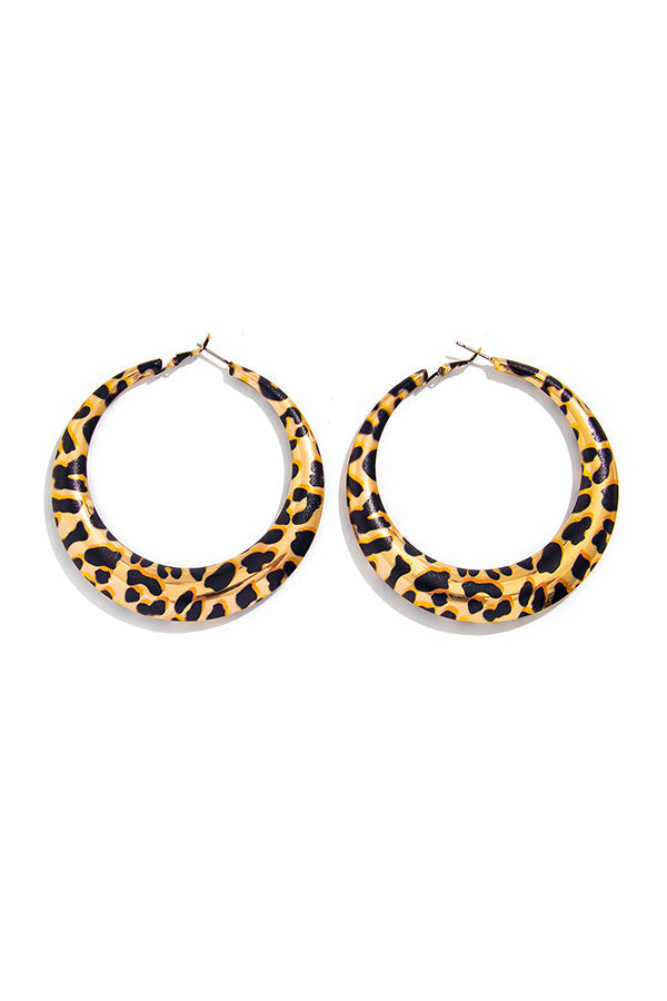 Leopard-print Hoop Earrings