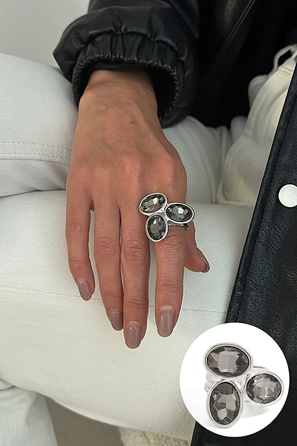 Geometric Square Metal-style Ring