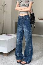 Relaxed Floral Print Palazzo Jeans