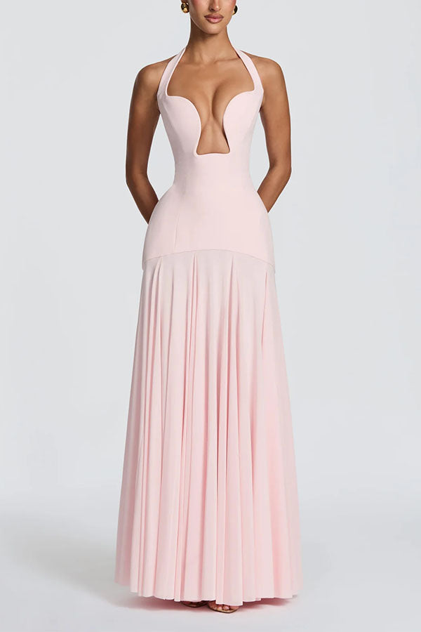 Seraphina Deep V Maxi Dress