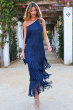 Irma Minimalist One Shoulder Dress Statement Occasion Edit
