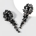 Retro Alloy Acrylic Flower Long Earrings
