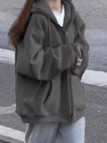 Vintage Loose Cardigan Zip Hoodie