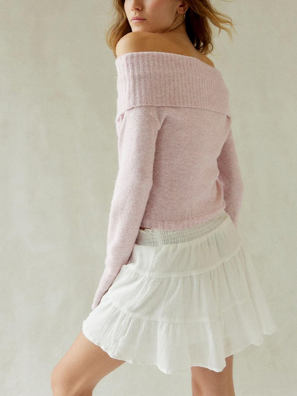 Solid Off Shoulder Sweater