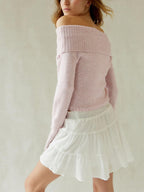 Solid Off Shoulder Sweater
