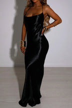 Draped Low Back Slip Dress