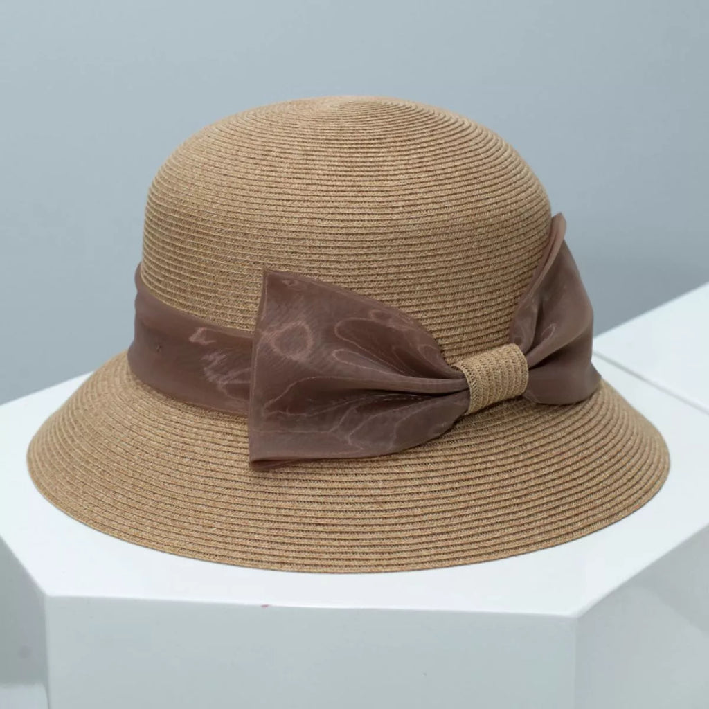 Cloche Hat with Ribbon Bow
