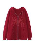 Contrast Color Spider Print Oversized Hoodie
