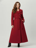 Wool Blend Maxi Hooded Coat With Double-Breasted Design For Women 2026