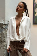 Deep V Cross Over Blouse