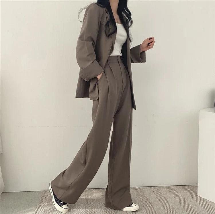 | Women's Tailored Suit Set, Long Blazer