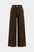 Denim Seamdetail High Waist Straight Leg Jeans