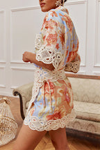Amalfi Crochet Floral Linen Matching Set