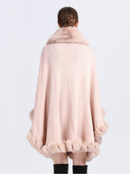 Cloak Cape Faux Fur Bride Wraps Poncho Coat For Women