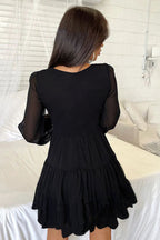 V-Neck Lace-Up Slim Fit Bodycon Party Dress
