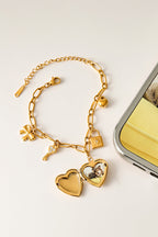 Fashionable Heart Shaped Embellished Bracelet