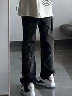 Old Black Splash Ink Boyfriend Jeans