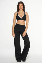 Color Block Casual Slim Three Piece Set